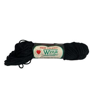 Red Heart 4 Ply Wintuk Hand Knitting Worsted Yarn Black Color # 12 1 oz